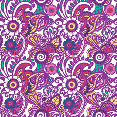 Paisley seamless colorful pattern