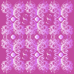 Print нежный ажурный обойный рисунок с бабочкой и цветами