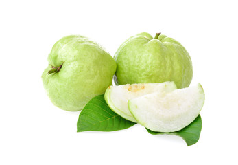 Fresh guava on white background