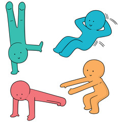 vector set of people excercise