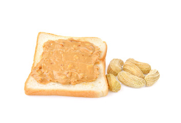 peanut butter on sandwich bread