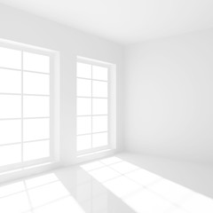 Empty White Room. Minimal Office Interior Design