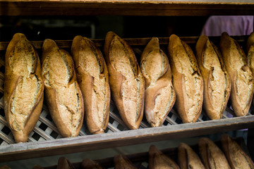 Turkish Bread Ekmek at bakery showcase