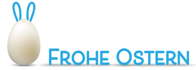 Frohe Ostern - Banner mit Osterei (Blau)