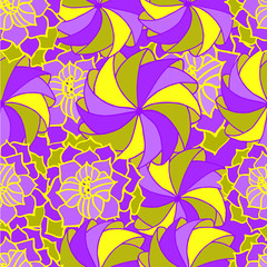 background with flower drawing purple and yellow
