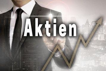 Aktien wird von Geschäftsmann gezeigt Konzept