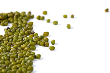 Mung beans isolated on white background