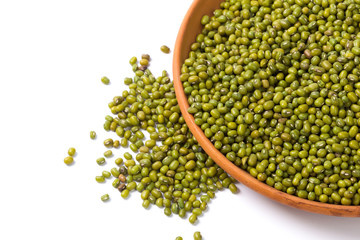 Mung beans isolated on white background