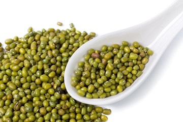 Mung beans isolated on white background