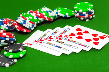 poker chips on the table
