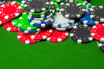 poker chips on the table