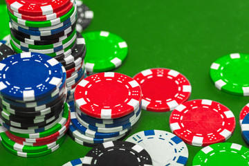 poker chips on the table