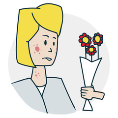 Woman is allergic to flowers