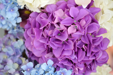 Фон из разноцветных искусственных цветов
