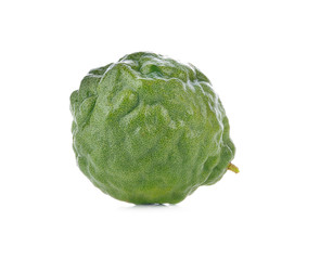 Bergamot  with waterdrop isolated on white background
