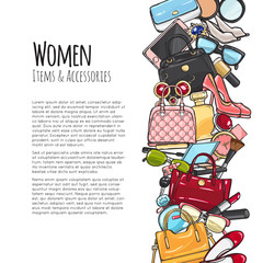 Women Items and Accessories. Colourful Objects