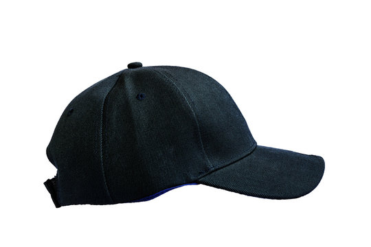 Black fashion cap isolated on white background with clipping path.