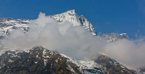 Panorama of the himalayan peaks near Namche Basar - Nepal