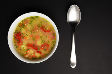 soup with spoon