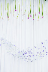 Wedding backdrop with flower decoration for background