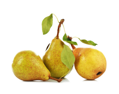 Fresh pears isolated on white