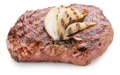 meat steak isolated on a white background
