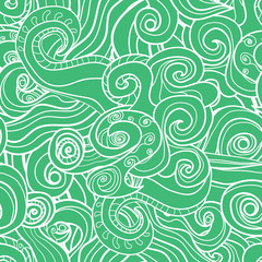 hand-drawn pattern with swirls and waves. vector