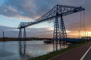Transporter Bridge, crossing the River Tees and connecting Middlesbrough and Port Clarence, England, UK