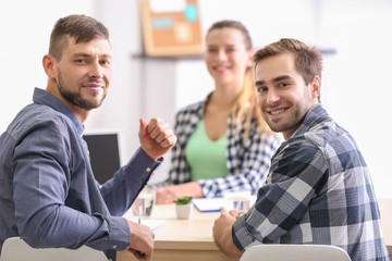 Job applicant having interview in office