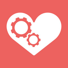 Settings heart. settings icon vector