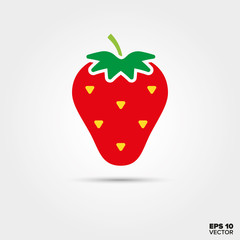 Strawberry fruit vector icon