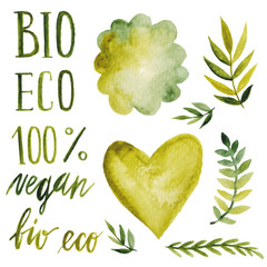 Organic,bio,ecology natural logotypes elements set
