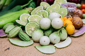 kaffir lime with vegetable