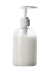 Bottle of cream for baby, isolated on white