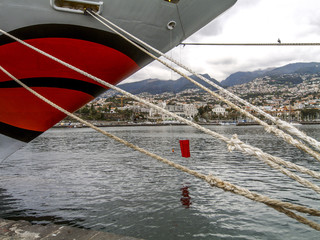 Cruising ship, anchored, Portugal, Madeira, Funchal