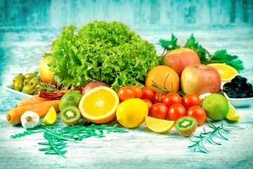 Healthy eating - fresh organic fruits and vegetables for your healthy lifestyle