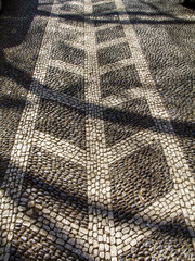 Decorated paving with pebbles and white stones, Portugal, Madeir