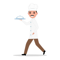 Vector illustration cartoon funny chef cook man