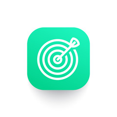 target with arrow line icon on green shape