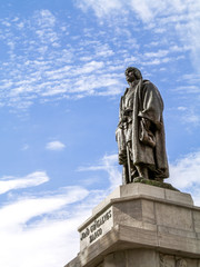 Fototapeta na wymiar Funchal, statue Joao Goncalves Zarco, sailor, rediscovery of Mad