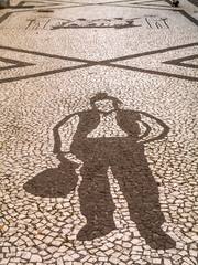 Fototapeta na wymiar Decorated paving, Portugal, Madeira, Funchal