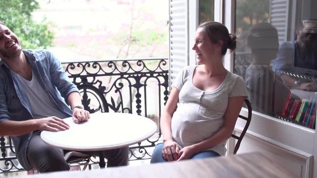 Expectant couple spending time together