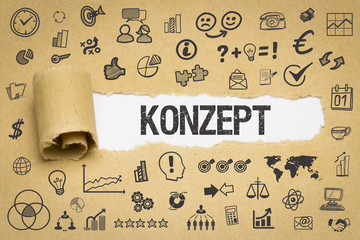 Konzept / Papier mit Symbole