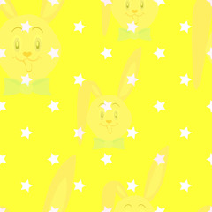 Smile Bunny on yellow background