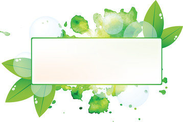 Floral motifs and watercolor blots. Background for a text.