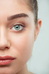 Fototapeta premium Beautiful Girl face. Perfect skin