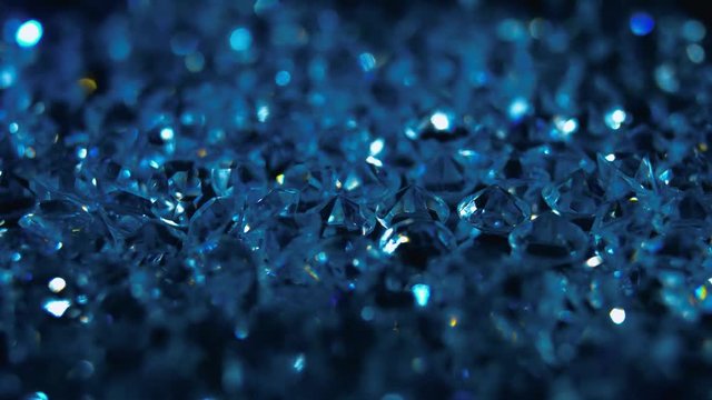 Blue diamonds in a close up shot