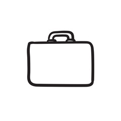 Briefcase sketch icon.