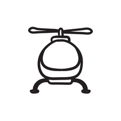 Helicopter sketch icon.