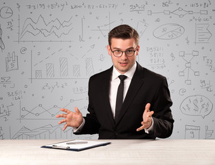 Businessman sitting at a desk